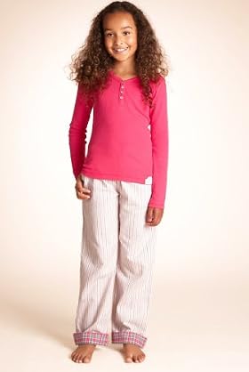 Older Girls' Autograph Pure Cotton Stripe Woven Pyjamas
