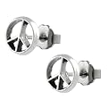 Sterling Silver Peace Stud Earrings