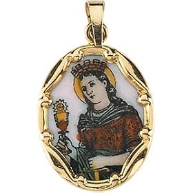 Gold Saint Barbara Pendant