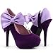 Show Story Sexy Ladies Bow Ankle Strap Stiletto Platform Pumps Shoes,LF30412