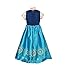 Anna ELSA Frozen Fever Girl's Birthday Dress Costume (6-7 Years, Blue)