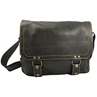 David King & Co Distressed Leather Laptop Messenger
