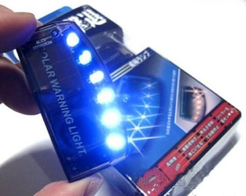 Aketek HotAuto Solar Charger Car Burglar Alarm Warning LED light Car Sensor Security