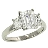 Emerald Cut Diamond Engagement Ring .70cttw (cz ctr)