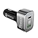 Trianium Quick Charge 3.0 USB Type-C 63W 2-Port USB Car Charger for MacBook Pro,Chromebook,Galaxy s9 s8 Edge Plus,Note 9 8,LG G7 G6,HTC 10 8 Max,Pixel 2 XL,Nexus,iPhone XR XS X,iPad [PD Chipset-ENBL]