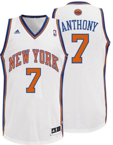 NBA Men's New York Knicks Carmelo Anthony Revolution 30 Home Swingman Jersey (White, Large)