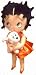 Betty Boop Wearing Red Dress Holding Pudgy Dog 15