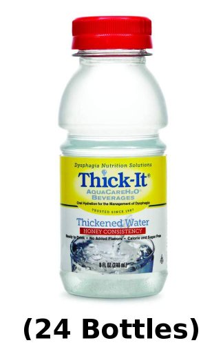 Thick-It AquaCare H2O: Pre-Thickened Water, Honey-thick liquid, (1 Case: 24 x 8 oz. Bottles)