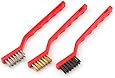 TEKTON 7064 Mini Wire Brush Set (Nylon, Brass, Stainless Steel), 3-Piece