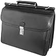New Mancini Leather Black Two Compartment Laptop Briefcase