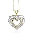 10K Gold Two-Tone Diamond Cut Heart Pendant