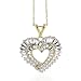 10K Gold Two-Tone Diamond Cut Heart Pendant