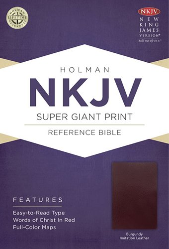 NKJV Super Giant Print Reference Bible, Burgundy Imitation Leather