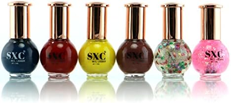 SXC Cosmetic 6 Fun Time Collection Nail Lacquer Nail Polish, Professional Quality &amp; Quick Dry, 12ml/0.4oz Each, Perfect Gift For Holiday