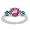2.35 Ct 3-Stone Pink & Blue Topaz Sterling Silver Ring