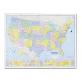 American Map 714883 Hammond Deluxe Laminated Rolled U.S. Political Map, 50w x38h