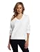 Mod-O-Doc Women's Terry Deep V-neck Top, White, Small