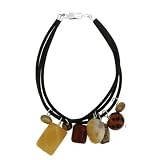 Sterling Silver Triple Leather Safari Brights Nugget Drop Bracelet, 7.5