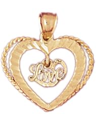 Dazzlers Solid 14k Gold Love Heart Charm Pendant Available in three colors from jewelsberry (weights: 1.4 grams only)