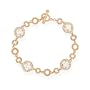 18K Rose Gold Over Sterling Silver CZ Circle Link Bracelet
