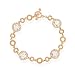 18K Rose Gold Over Sterling Silver CZ Circle Link Bracelet