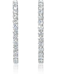 Diamond 18k White Gold Hoop Earrings