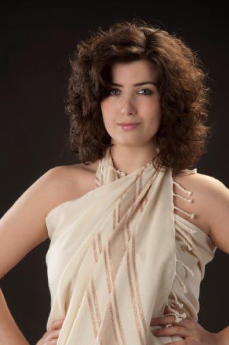 THIRSTY Turkish Beach, Pool, Pestemal, Fouta, Bath Towel, Hand Loomed 100% Turkish Cotton. Creme with Copper Metallic Stripes