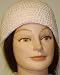 Hand Crocheted Light Pink Cotton Roll up Skull Cap