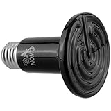 Pecute 100W 110V Infrared Ceramic Heat Emitter Heater Lamp Bulb Light for Reptile Snake Lizard Brooder Pet Coop Black