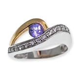 Michael Valitutti 18K Yellow Gold Tanzanite & Diamond Ring