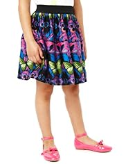 Autograph Pure Cotton Butterfly Print Skirt
