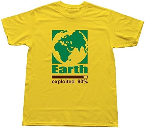 GZG Men's Earth Exploited Green House Cotton T-Shirt Yellow XL