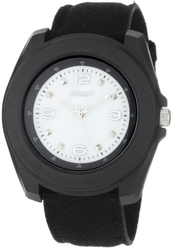 Sprout Unisex ST2022MPBK Eco-Friendly Large Black Organic Cotton Strap Watch