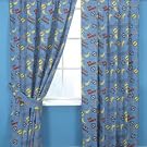 Kids/Childrens Power Rangers Blue Grid Design Curtains