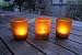 3-pc Amber Frosted Votive Set with Realistic Battery Operated Flickering Tealights