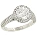 3 Sided Pave Diamond Engagement Ring .70cttw (CZ ctr)