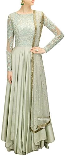Resham Work Anarkali Suit Summer Function Party EthnicDresses Women's