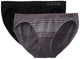 Izod Womens 2 Pack Seamless Gradient Stripe And Solid Bikini