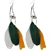 Green Bay Packers Team Color Feather Earrings