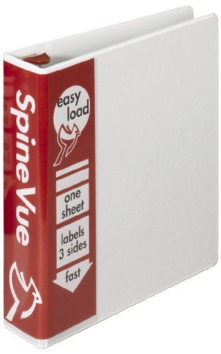 TOPS Cardinal SpineVue Locking Slant-D Ring Binder, 2 Inch, White, (18123)