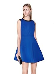 A-line Slit Striped Print Geometric Print Polyester/Spandex/Tweed/Knit Sleeveless  Dress