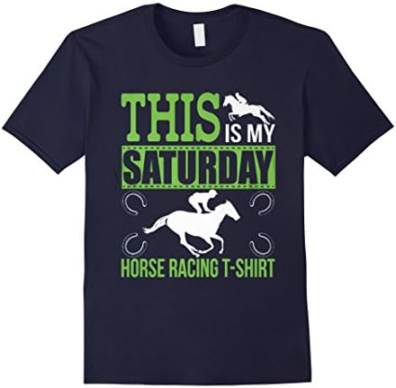 Men's This is My Saturday, HORSE RACING T-SHIRT 3XL Navy