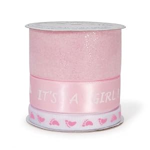 Darice-It-s-A-Girl-Pink-3-Ribbon-Pack-9-Yards