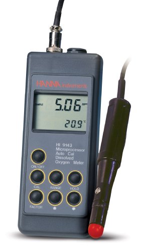 Hanna Instruments HI 9143 Portable Dissolved Oxygen Meters with Extended Range in Water-Resistant Casing