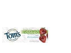Tom's of Maine Natural Fluoride-Free Toothpaste for Children, Silly Strawberry, 4-Ounce Tubes  (Pack of 6)
