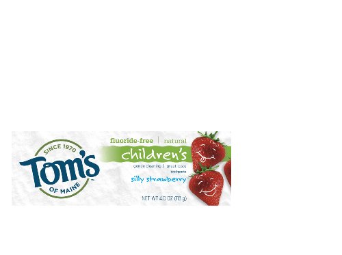 Tom's of Maine Natural Fluoride-Free Toothpaste for Children, Silly Strawberry, 4-Ounce Tubes  (Pack of 6)