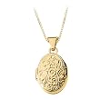 14K Yellow Gold 13.25 x 11 MM Oval Shaped Locket with Chain