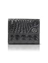 Francesco Biasia Freedom - Woven Leather French Purse Wallet Black