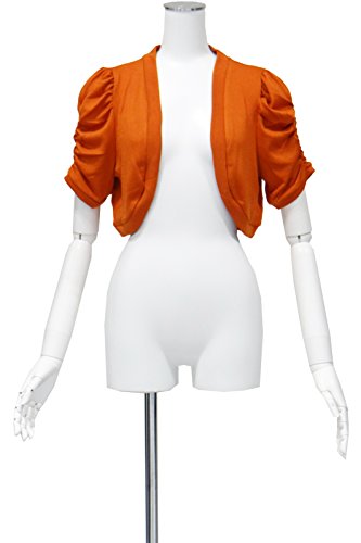 ポリエステル レンガ色 カットソーボレロ M