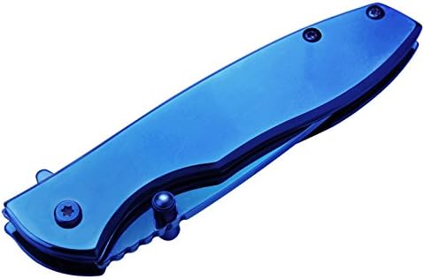 Lightning Bird Clutch engraved Mirror Blue Finish TAC-Force TF-573 Speedster Executive Model Folding Pocket Knife by NDZ Performance